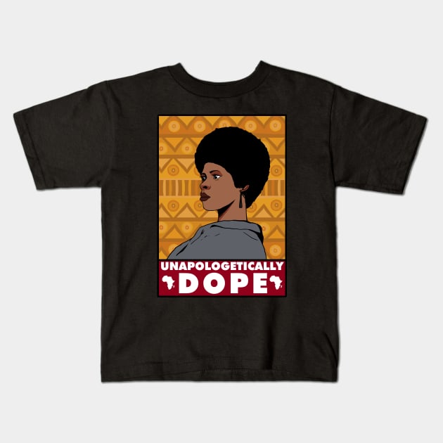 unapologetically dope Afro retro hair vintage african Kids T-Shirt by A Comic Wizard